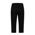 thumbnail image 5 of Stamzod Plus Size Womens Leggings Summer Solid Color High Waisted Stretch Yoga Leggings Daily Casual Capri Pants for Women on Clearance Black XL, 5 of 6