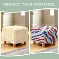 thumbnail image 6 of SCRAWLGOD American Flag Zebra Print Ottoman Slipcovers Stretch Footrest Stool Coversed Ottoman Cover for Foot Stool Furniture Protector with Elastic Bottom Washable, 6 of 7