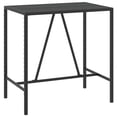 thumbnail image 3 of vidaXL 7 Piece Patio Bar Set Black Poly Rattan& Solid Wood Acacia, 3 of 48