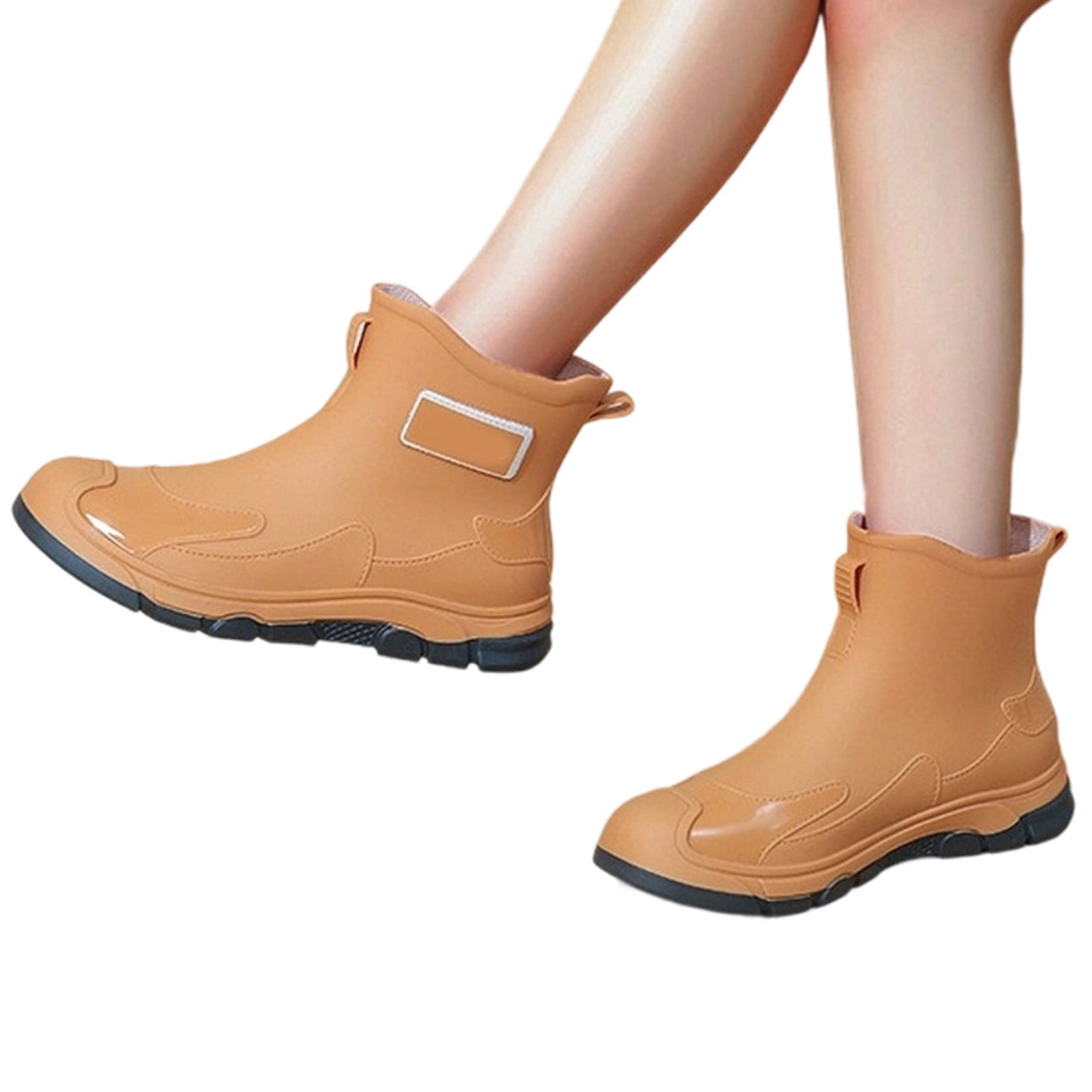 Sunbona Fashionable Women's Rain Shoes Summer Short Ankle Boots Casual Footwear For Everyday Use Rain Boots Collar Gardening Boots Ultra Lightweight Portable Garden Shoes