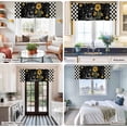 thumbnail image 5 of Sunflower Vingra Farmhouse Short Window Curtain Valances, Farmhouse Garden Floral Bees Plaid Rod Pocket Kitchen Valances for Living Room Bedroom Bathroom Cafe 42" x 12", 5 of 8