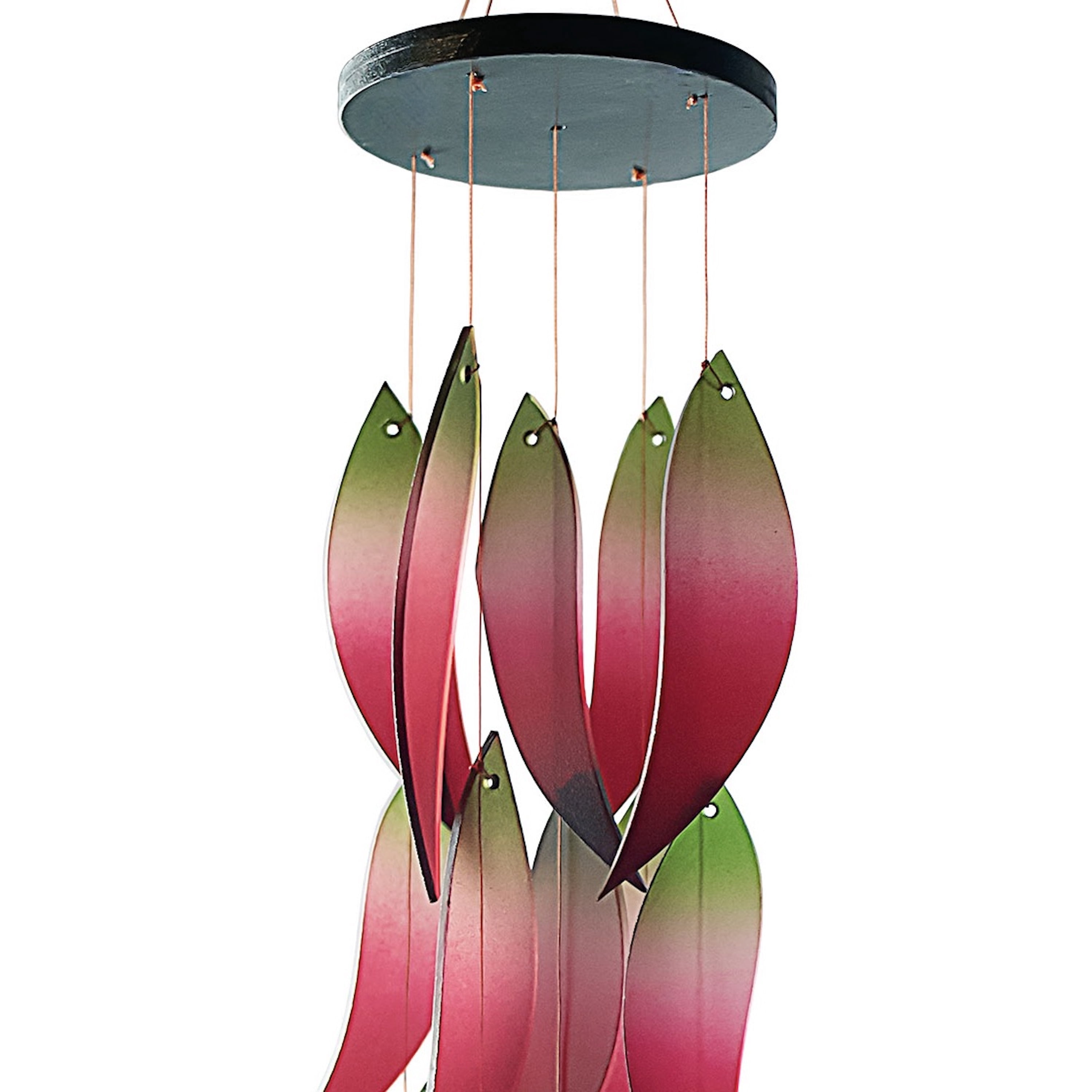 Blue Handworks Wind Chimes Hot Chiles Sandblasted Glass Wind Chime for Outdoor