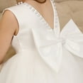 thumbnail image 3 of Satin Tulle Flower Girl Dress With Bow Knot For Birthday Wedding Flower Girl Dress, 3 of 5