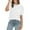 White, variant on HAiming Women's Summer Tops Casual Round Neck Puff Short Sleeve T Shirts 2025 Loose Solid Color Basic Blouses