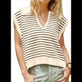 thumbnail image 2 of Suéteres de Verano para Mujer 2025, Cuello en V, Mangas , Suéter Sin Mangas, Chaleco, Color Albaricoque, L, 2 of 6