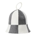 thumbnail image 1 of Accesorio para sauna: protector de fieltro reutilizable, absorbente de agua, color gris y blanco, anti-calor. Sombrero, 1 of 9