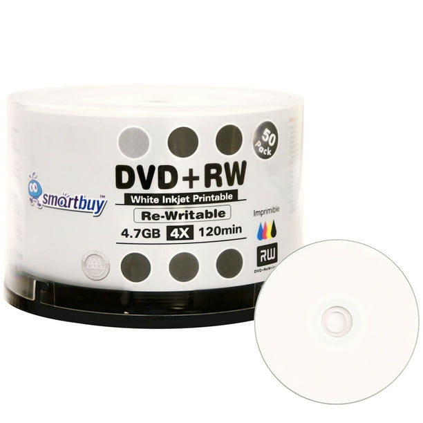 50 Pack Smartbuy Blank DVD RW 4x 4 7GB 120Min White Inkjet Hub 50-pack-smartbuy-blank-dvd-rw-4x-4-7gb-120min-white-inkjet-hub