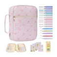 thumbnail image 3 of 1pc Bible Study Supplies Journaling Kit, Bible Cover Case for Women Men, Quilted Bible Carrying Bag with Highlighter Tabs, Large Bibles Book Cover Carrying Case with Handles Zipper (Pink-A), 3 of 6