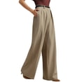 thumbnail image 2 of Women'S High-Waisted Elegant Straight-Cut Business Suit Pants Khaki S, 2 of 10