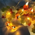 thumbnail image 2 of fastboy Halloween Maple Leaf Light String LED Lighted Pumpkin Garland for Home Halloween Decoration Type 6, 2 of 9