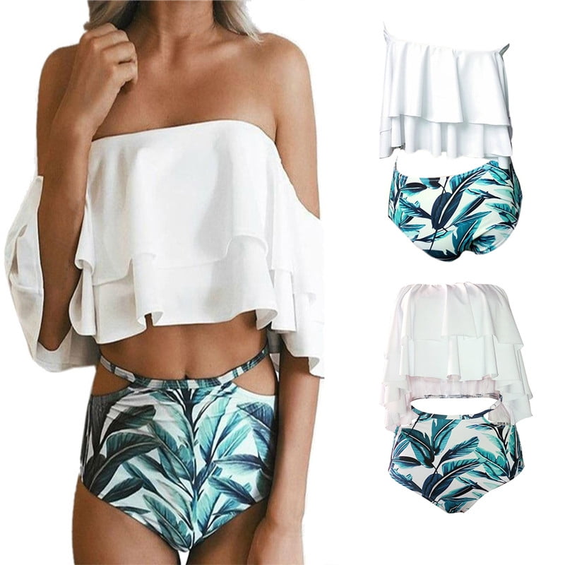 off shoulder swimsuit with shorts