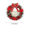thumbnail image 3 of Jienlioq Christmas Clearance Classic Fir Christmas Wreath for Front Door - Artificial Pine Cone Decorations with Plaid Bow Holiday Hanging Accent Weatherproof (22 Inch), 3 of 6