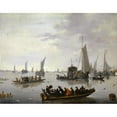 thumbnail image 3 of Hendrick de Meyer 18x15 Black Modern Framed Museum Art Print Titled - Festive Reception of a Stateyacht, 3 of 5