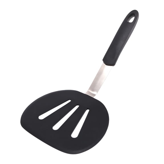 ACDANC Kitchen Utensils Cooking Silicone Pancake Spatula Wide Flexible Silicone Spatula Non Stick Pan Round Pancake Spatula Hot Cooking Spatula Pots and Pans Set Non Stick,Black