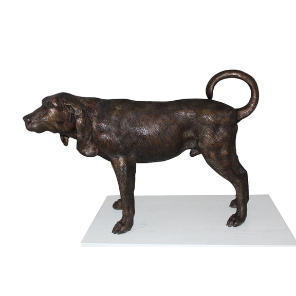 Nifao Hound dog Bronze Statue – Home Decor Sculpture, 38"L x 12"W x 26"H
