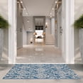 thumbnail image 4 of SAFAVIEH Courtyard Beckah Geometric Indoor/Outdoor Area Rug, Navy/Grey, 2' x 3'7", 4 of 8