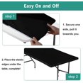 thumbnail image 4 of shiyou-Vinyl Card Tablecloth with Flannel Backing 24x24 inch - Waterproof Plastic Table Cover for Small Square Folding Table Cloth with Elastic Edges, Black, 4 of 4