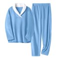 thumbnail image 7 of MINTREUS Women's Fluffy Pajamas Set Coral Fleece Pullover Pants Plush Sleepwear 2 Piece Pjs Set Warm Loungewear, 7 of 7