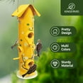 thumbnail image 3 of Kingsyard 6-Ports Metal Tube Sunflower Seed Wild Bird Feeder, Outside Hanging Weather Proof, Yellow, 3 of 8