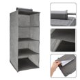 thumbnail image 4 of Unique Bargains 1 Pc Closet Organizer Durable Four-Tier Wall Hanging Storage Bag Gray, 4 of 6