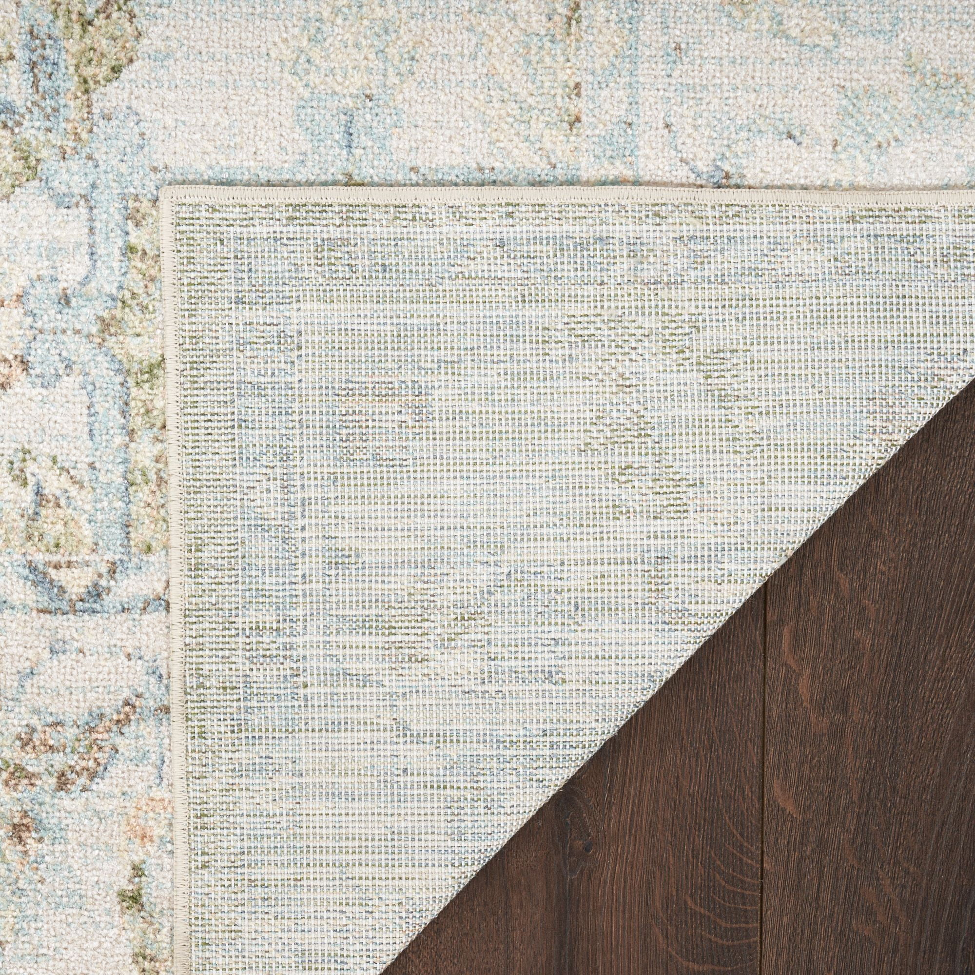 Nourison Astra Machine Washable 6'7" x 9' Blue Green Vintage Indoor Flatweave Rug
