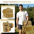 thumbnail image 4 of Holuxer Lunch Box for Men, 24 Can Double Deck Expandable Tactical Mens Lunch Bag for Work Travel Daytrip Picnic Camping, Large Capacity Cooler Bags with Adjustable Shoulder Strap, Brown, 4 of 7