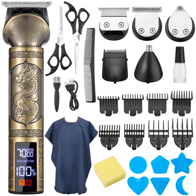 Lukovee Cortapelos para Hombre Profesional, 28 en 1 kit de Máquina de Afeitar Eléctrica de Hombres, Recortadora Barba Bigote Impermeable, Cortadora de Cabello Velocidad Ajustable