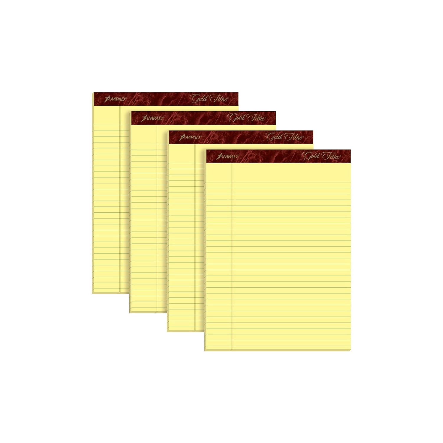 TOPS, TOP20032, Gold Fibre Premium Rule Writing Pads - Letter, 4 / Pack