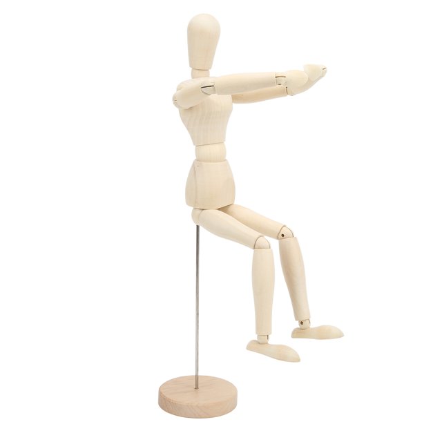 Maniquí Articulado de Cuerpo de Madera ANGGREK 16 Pulgadas Figura Humana Flexible para Dibujar
