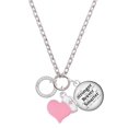thumbnail image 1 of Delight Jewelry Silvertone Friends Eternity Ring - Light Pink Heart Nurse Strong Zoe Necklace, 1 of 4