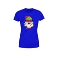 thumbnail image 2 of Playera Blusa Con Estampado De Santa Arbolito De Navidad Ropa Para Mujer Color Azul Talla Chica Marca Emil SaEs, 2 of 4
