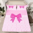 thumbnail image 2 of Castle Fairy Cartoon Bow Knot Girl Queen Sheet Sets,Abstract Stripes Bed Set, 2 of 7
