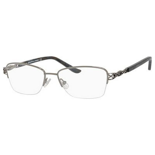 Saks Fifth Avenue 300 SemiRimless Tea Cup Ruthenium Eyeglasses