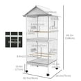 thumbnail image 3 of PawHut Mangeoire pour Cage à Oiseaux 67 Pouces avec Support, Roues, Accessoires, Blanc, 3 of 10