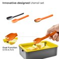 thumbnail image 5 of Linoroso All-in-One Bento Box Adult Lunch Box, 2 Stackable Leakproof Bento Lunch Box for Adults, Built-in Sauce Cups, Fork and Spoon - Ultimate Gray, 5 of 10