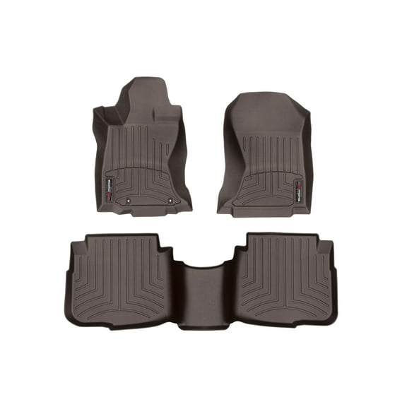 WeatherTech Custom Fit FloorLiners compatible with Subaru Outback, Legacy - 1st & 2nd Row, Cocoa