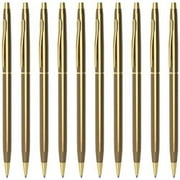Cambond Rose Gold Pens, .. Ballpoint Pen Bulk Black .. Ink 1.0 mm Medium .. Point Retractable Stick Pens .. Smooth Writing for Men .. Women Police Uniform Office .. Business, 10 Pack (Rose .. Gold)