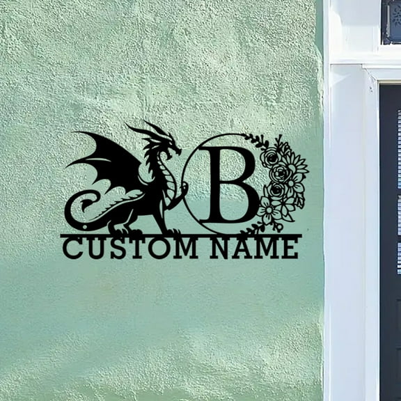 Custom Dragon Metal Address Sign Personalized House Number Plaque, Perfect for Indoor Outdoor Decor. Unique, Durable