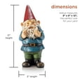 thumbnail image 3 of Alpine Corporation 12" Tall Outdoor Garden Gnome with Bird Yard Statue Decoration, Multicolor, 3 of 11