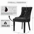 thumbnail image 2 of Foredo Linen Dining Chairs Set of 2, Modern Upholstered Dining Chairs with Solid Wood Legs, Country Tufted Dining Chairs for Dining Room Living Room, Black, 2 of 9