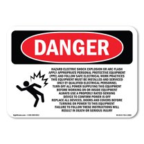OSHA Danger Sign - Hazard Electric Shock Explosion | Decal | Protect Your Business, Construction Site, Warehouse & Shop Area | Made in The USA