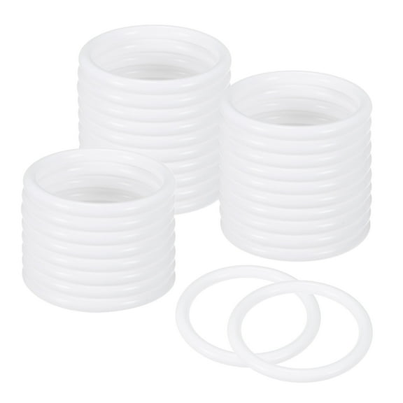 Uxcell 30-Pack Dream Catcher Rings,2.4 Inch Plastic Macrame Wreath Floral Round Rings for DIY Wedding Wreath White 0.24 Inch