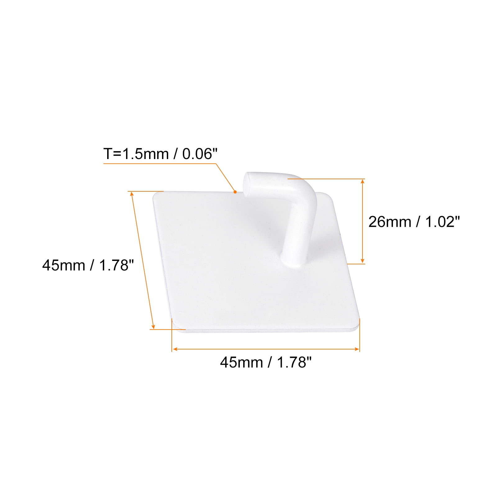 Unique Bargains Self Adhesive Wall Hooks 304 Stainless Steel Sticky Hook Hanger White