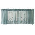thumbnail image 1 of Injueey Cortina de ventana de encaje Jacquard moderna, cenefa de encaje con dobladillo, cortina corta de café para cocina, puerta de armario, Decoración del hogar azul 130x41cm, 1 of 6