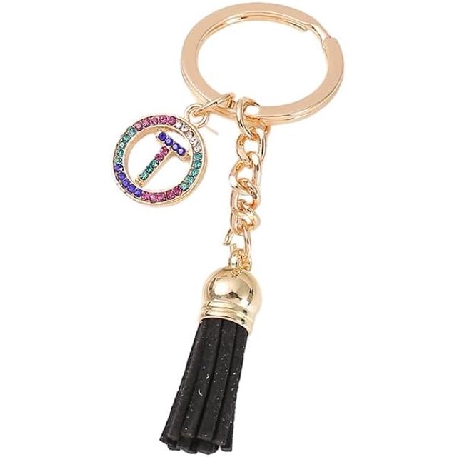 26 Letters A-Z Decorative Alphabet Initial Charm Keychain for Women Girls Men Teenager Gift
