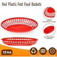 thumbnail image 2 of Tutuviw - Paquete de 12 cestas de plástico para comida rápida, reutilizables, para pan, pollo frito, hamburguesas, sándwiches, papas fritas y frutas, 2 of 8