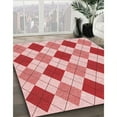 thumbnail image 3 of Ahgly Company Machine Washable Indoor Square Transitional Deep Rose Pink Area Rugs, 3' Square, 3 of 7