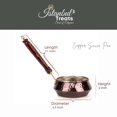 thumbnail image 5 of Pure Handmade Copper Saucepan – Small Hammered Tin Lined Sauce Pan with Floral Wooden Handle, 5 of 5
