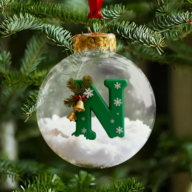 Adornos navideños, adornos navideños, regalos navideños, colgante de bola con letra navideña, bola decorativa