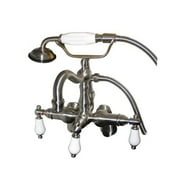 Elements of Design Hot Springs Three Handle Wall Mount Clawfoot Tub Faucet with Handshower